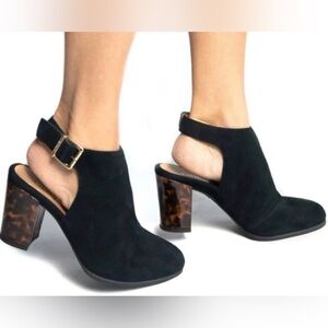 Vionic Lacey Tortoise open Heel black shoes  heels 8